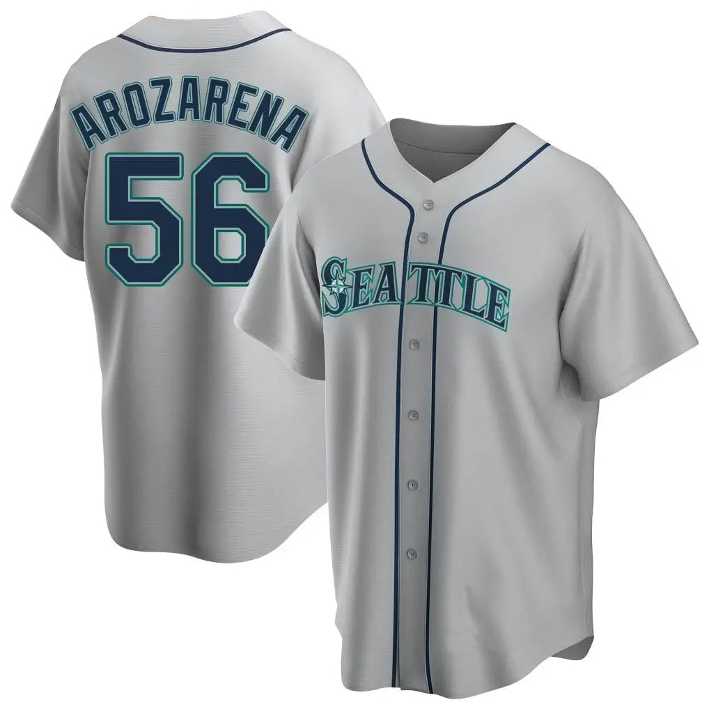 tocy S.Mariners #56 Randy Arozarena Player Gray Home Game Stitched Jerseys
