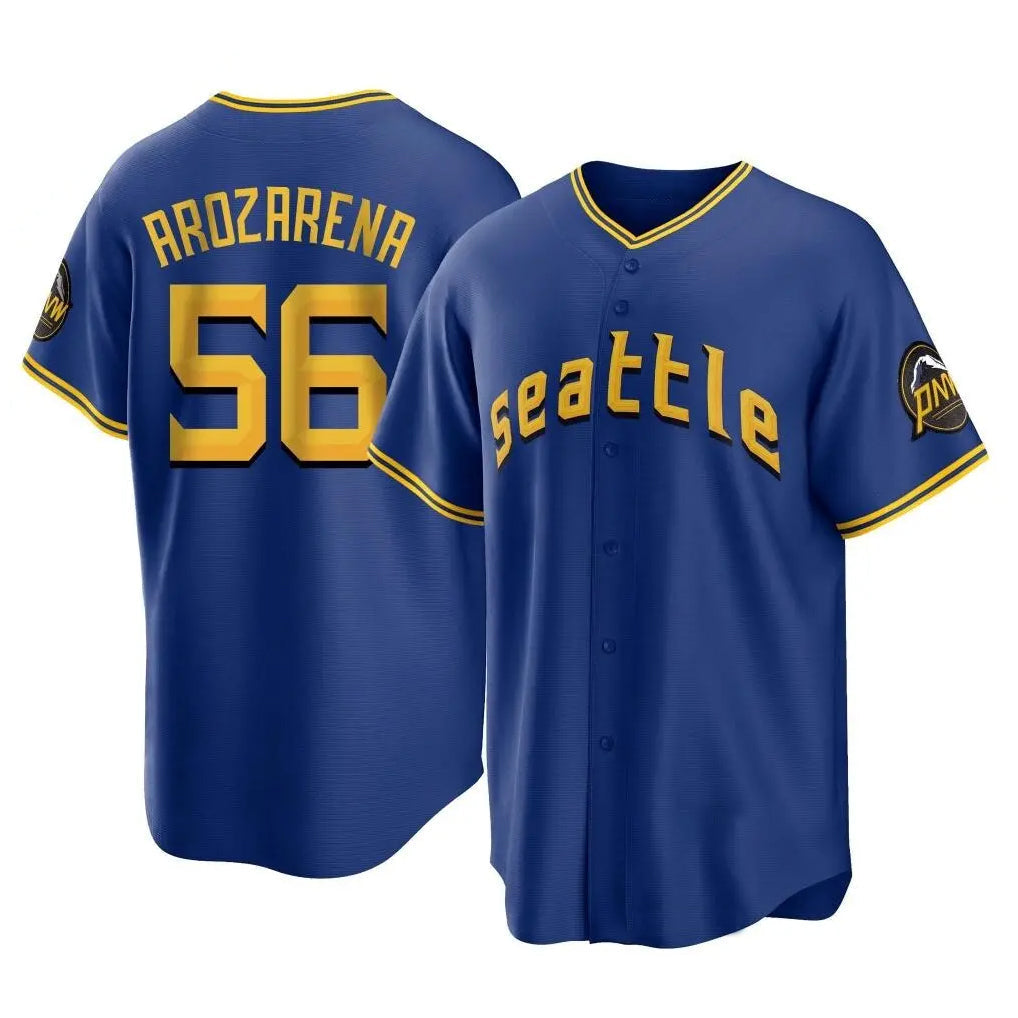 tocy S.Mariners #56 Randy Arozarena Player Royal Home Game Stitched Jerseys