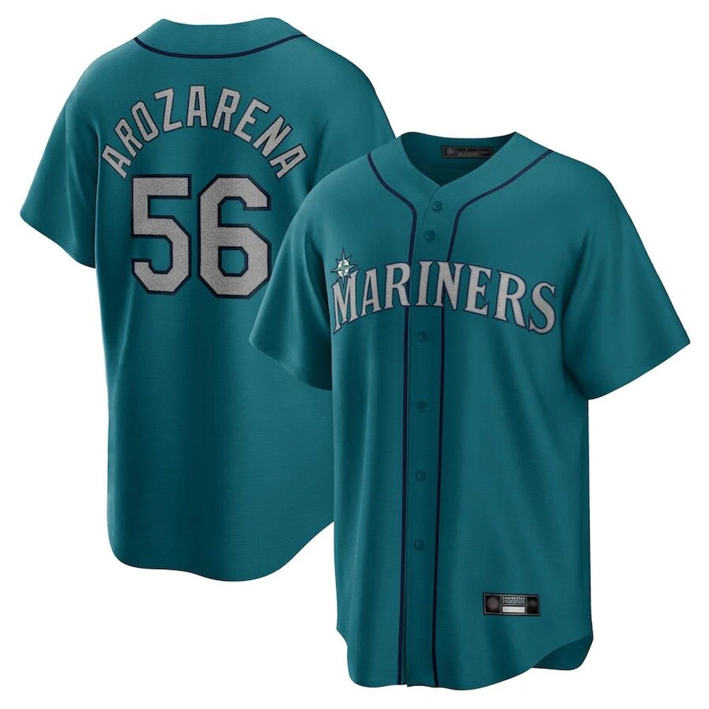 tocy S.Mariners #56 Randy Arozarena Player Teal Home Game Stitched Jerseys