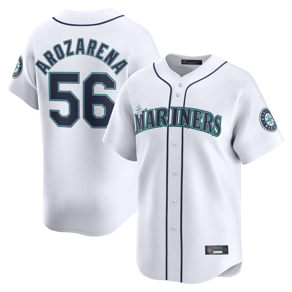 tocy S.Mariners #56 Randy Arozarena Player White Home Limited Stitched Jerseys