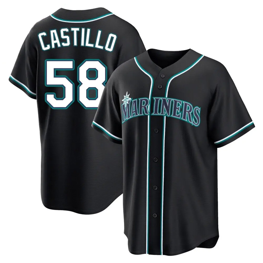 tocy S.Mariners #58 Luis Castillo Player Black Fashion Home Limited Stitched Jerseys
