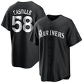 tocy S.Mariners #58 Luis Castillo Player Black Home Limited Stitched Jerseys