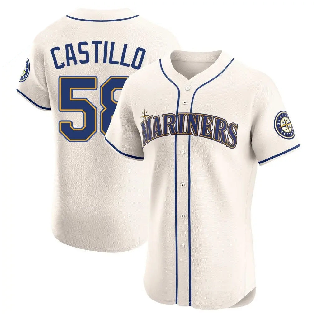 tocy S.Mariners #58 Luis Castillo Player Cream Home Limited Elite Stitched Jerseys