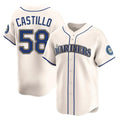 tocy S.Mariners #58 Luis Castillo Player Cream Home Limited Stitched Jerseys