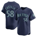 tocy S.Mariners #58 Luis Castillo Player Navy Home Limited Stitched Jerseys