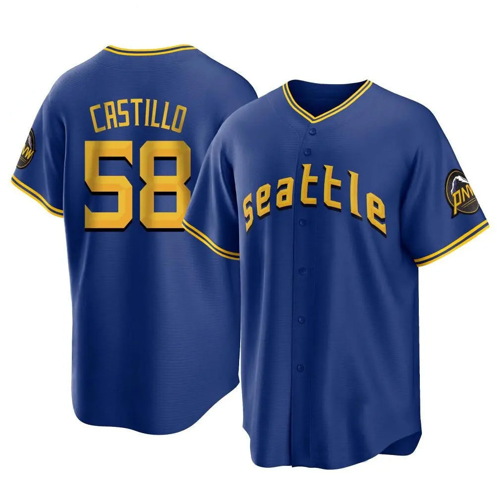 tocy S.Mariners #58 Luis Castillo Player Royal City Connect Home Game Stitched Jerseys