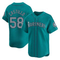 tocy S.Mariners #58 Luis Castillo Player Teal Home Limited Stitched Jerseys