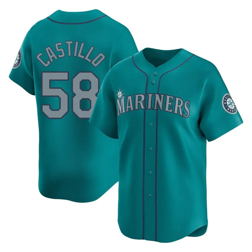 tocy S.Mariners #58 Luis Castillo Player Teal Home Limited Stitched Jerseys