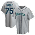 tocy S.Mariners #75 Andres Munoz Player Gray Home Game Stitched Jerseys
