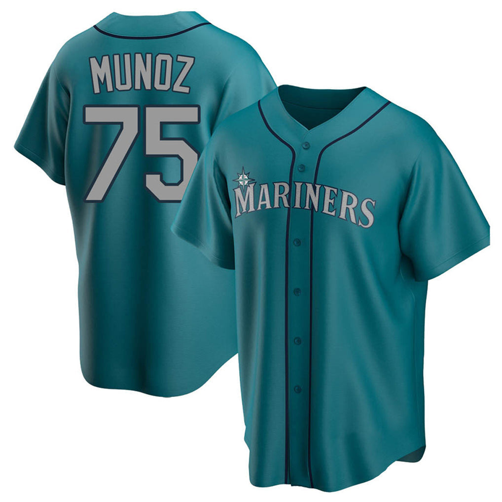 tocy S.Mariners #75 Andres Munoz Player Teal Home Game Stitched Jerseys