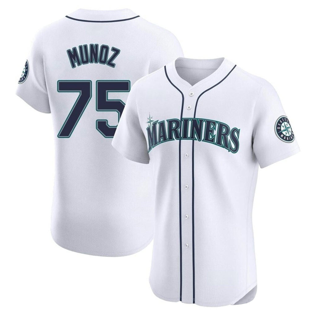 tocy S.Mariners #75 Andres Munoz Player White Home Limited Elite Stitched Jerseys