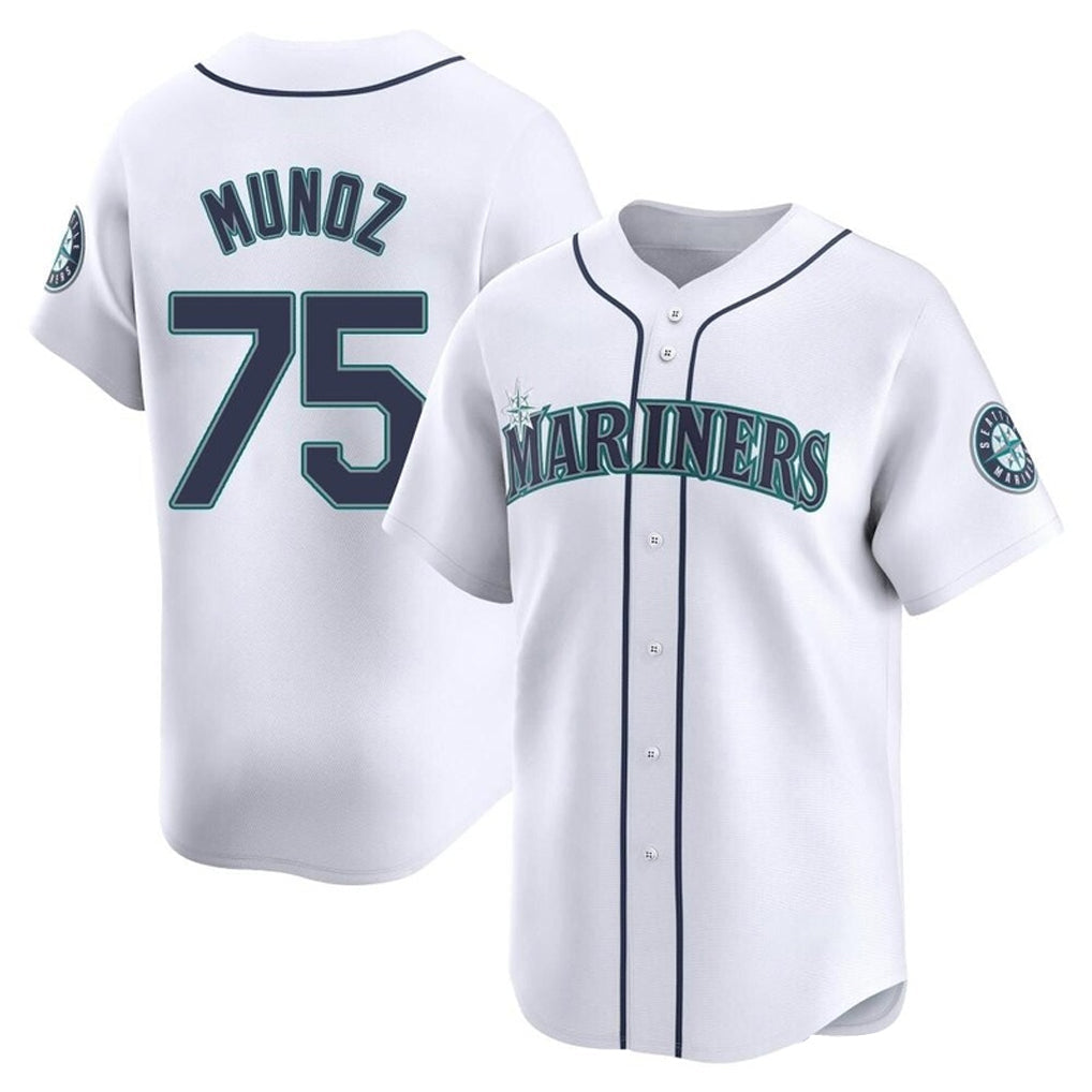 tocy S.Mariners #75 Andres Munoz Player White Home Limited Stitched Jerseys
