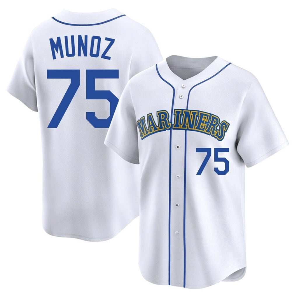 tocy S.Mariners #75 Andres Munoz Player White Throwback Cooperstown Collection Home Limited Stitched Jerseys