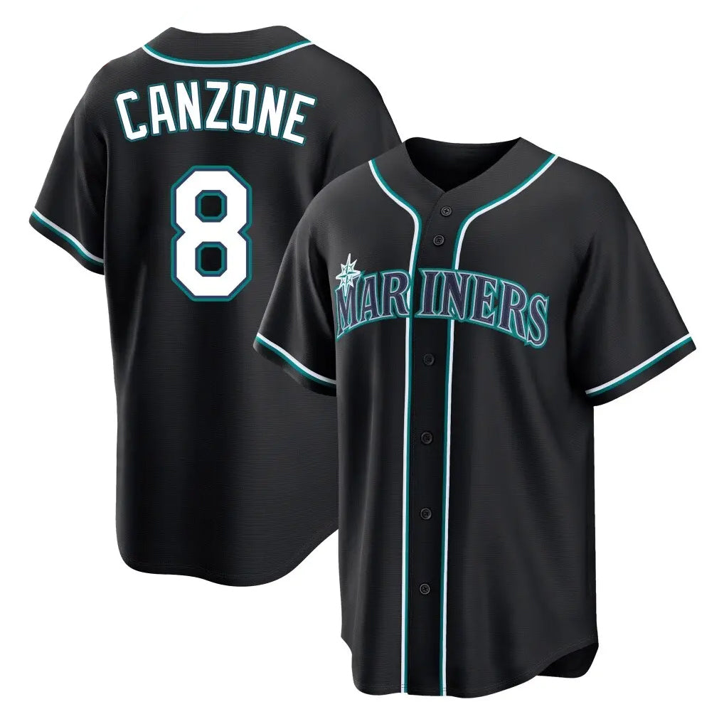 tocy S.Mariners #8 Dominic Canzone Player Black Fashion Home Limited Stitched Jerseys