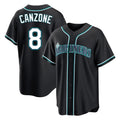 tocy S.Mariners #8 Dominic Canzone Player Black Fashion Home Limited Stitched Jerseys