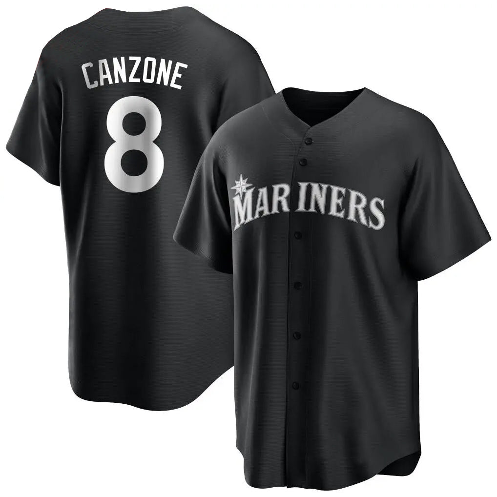 tocy S.Mariners #8 Dominic Canzone Player Black Home Limited Stitched Jerseys