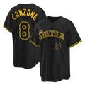 tocy S.Mariners #8 Dominic Canzone Player Black Snake Skin City Home Limited Stitched Jerseys