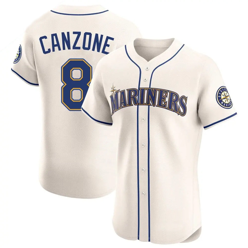 tocy S.Mariners #8 Dominic Canzone Player Cream Home Limited Elite Stitched Jerseys