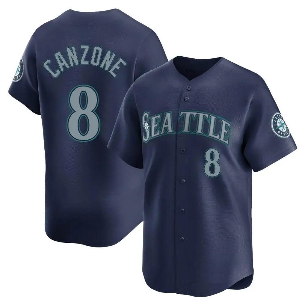 tocy S.Mariners #8 Dominic Canzone Player Navy Home Limited Stitched Jerseys