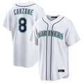 tocy S.Mariners #8 Dominic Canzone Player White Home Game Stitched Jerseys
