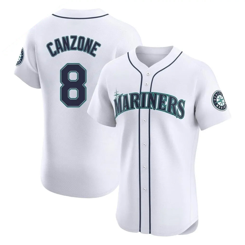 tocy S.Mariners #8 Dominic Canzone Player White Home Limited Elite Stitched Jerseys