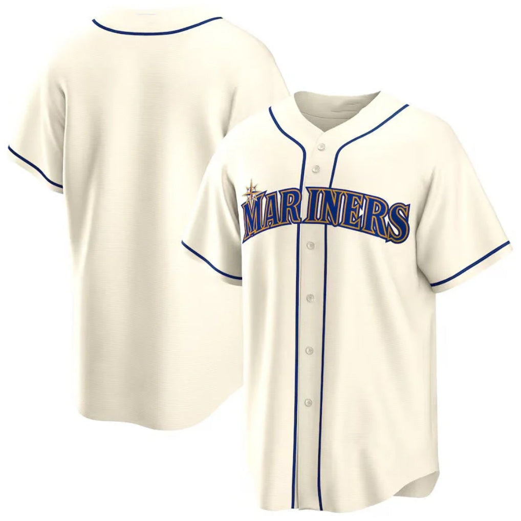 tocy S.Mariners Blank Player Cream Home Game Stitched Jerseys