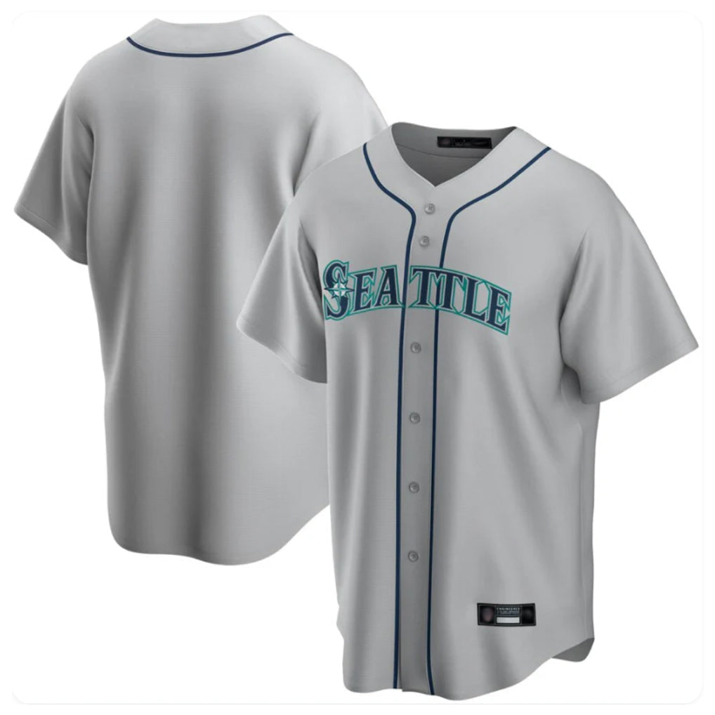 tocy S.Mariners Blank Player Gray Home Game Stitched Jerseys