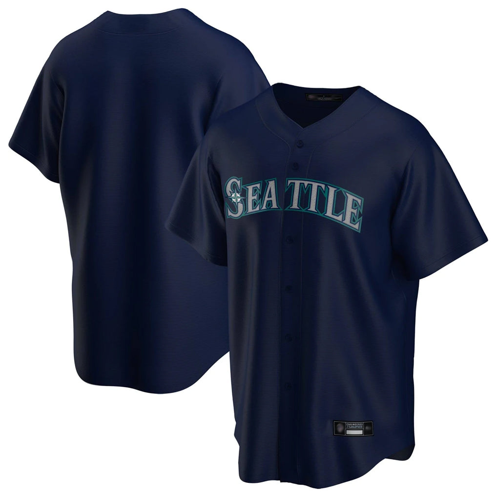 tocy S.Mariners Blank Player Navy Home Game Stitched Jerseys