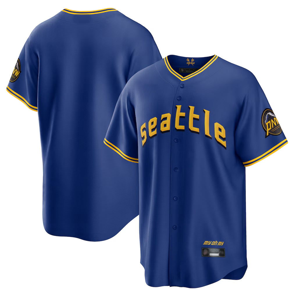 tocy S.Mariners Blank Player Royal City Connect Home Game Stitched Jerseys