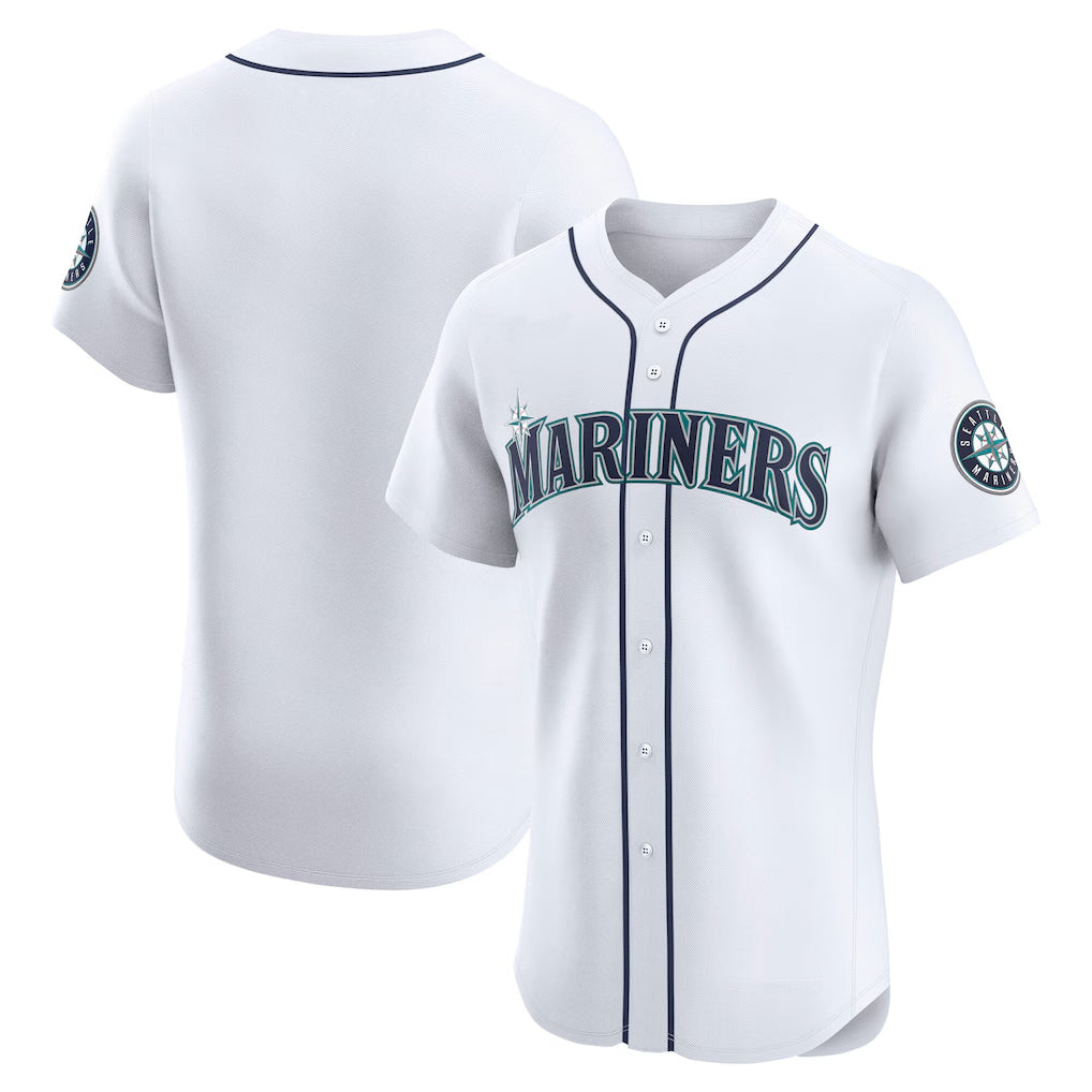 tocy S.Mariners Blank Player White Home Limited Elite Stitched Jerseys
