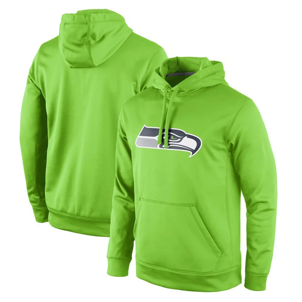 Tocy S.Seahawks Green LOGO Pullover Hoodies Game Blank Player Stitched Jerseys