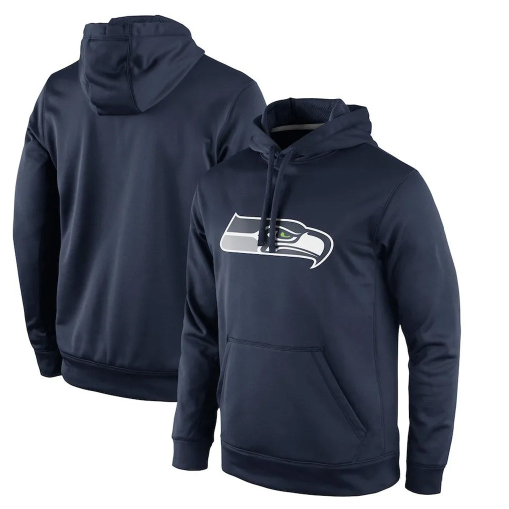 Tocy S.Seahawks Navy LOGO Pullover Hoodies Game Blank Player Stitched Jerseys
