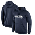 Tocy S.Seahawks Navy LOGO Pullover Hoodies Game Blank Player Stitched Jerseys