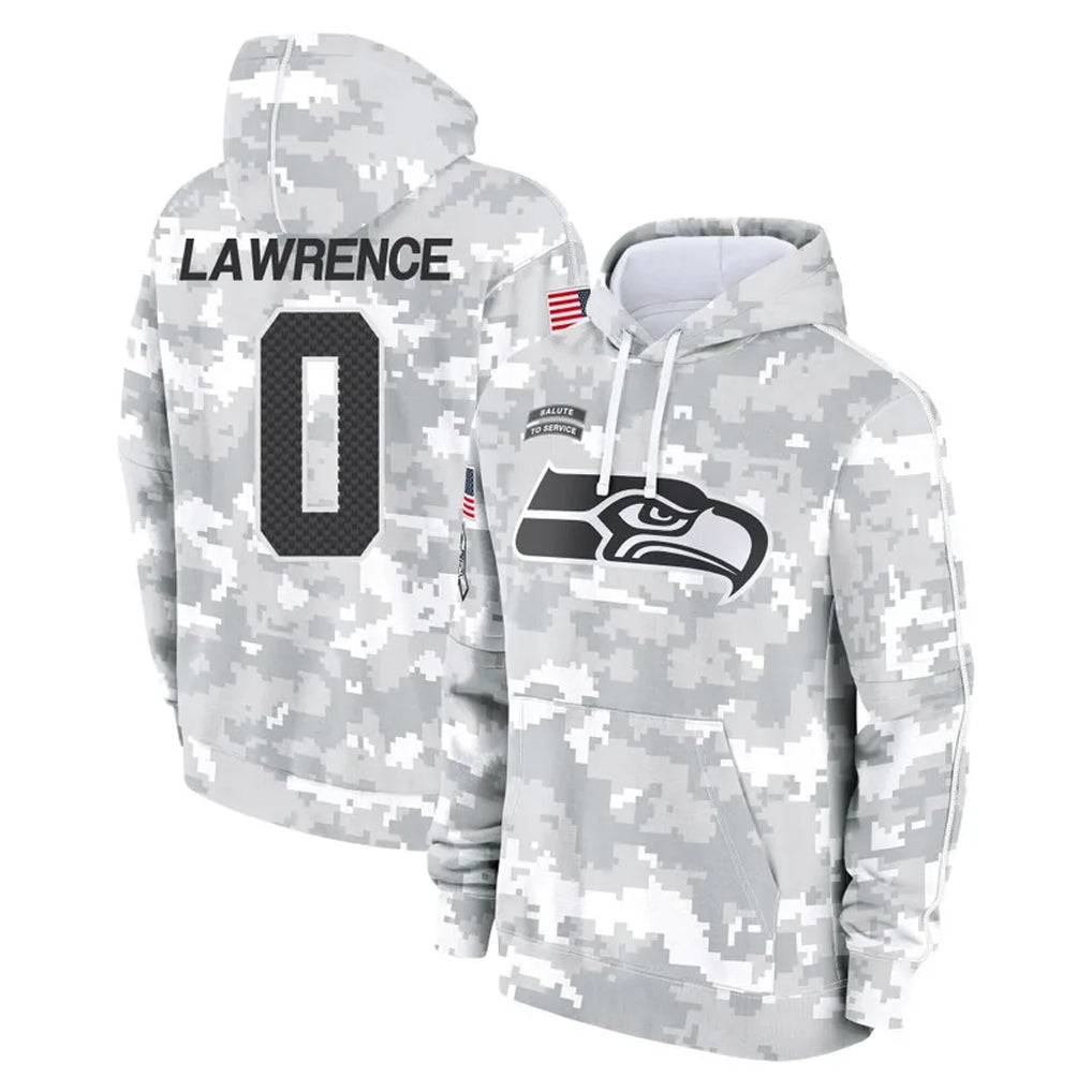 Tocy S.Seahawks #0 DeMarcus Lawrence Player Arctic Camo Limited Salute to Service Pullover Hoodies Game Stitched Jerseys