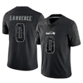 Tocy S.Seahawks #0 DeMarcus Lawrence Player Black Limited Reflective Home Game Stitched Jerseys