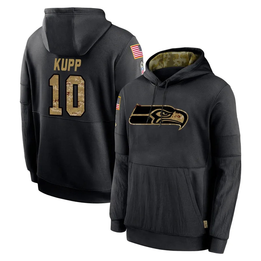 Tocy S.Seahawks #10 Cooper Kupp Player Black Salute to Service Hoodies Limited Game Stitched Jerseys