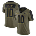 Tocy S.Seahawks #10 Cooper Kupp Player Olive Salute To Service Limited Game Stitched Jerseys