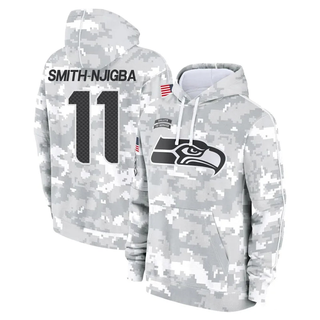 Tocy S.Seahawks #11 Jaxon Smith-Njigba Player Arctic Camo Limited Salute to Service Pullover Hoodies Game Stitched Jerseys