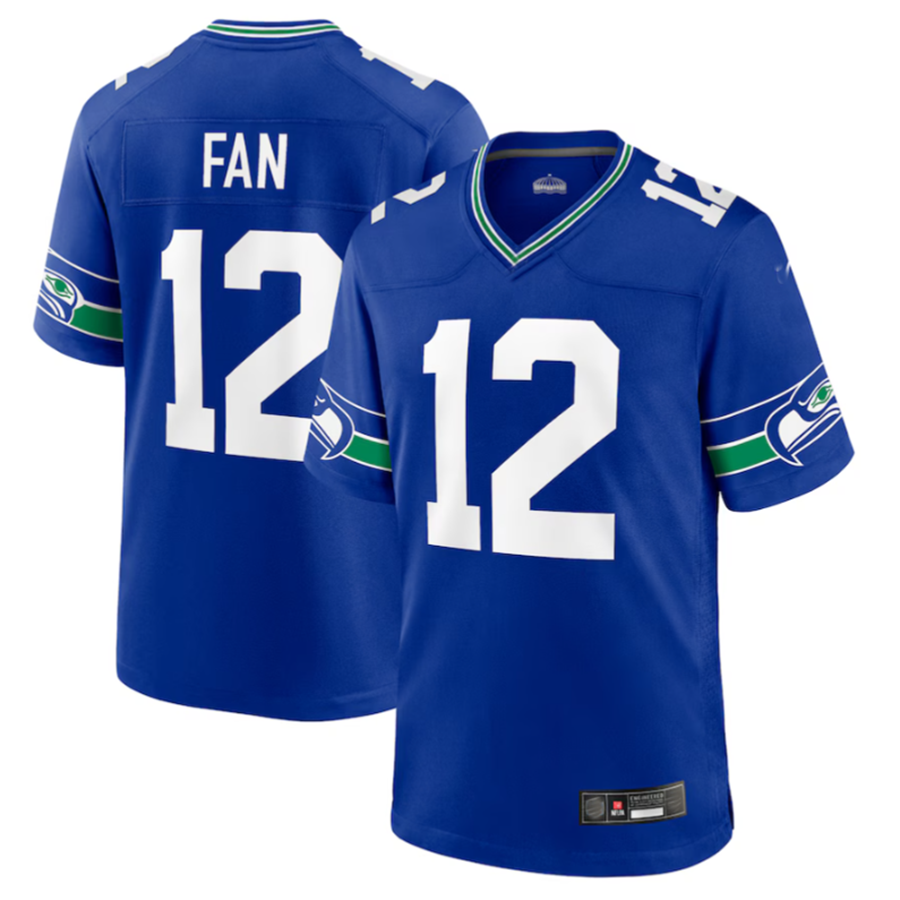 tocy S.Seahawks #12 12s Royal Throwback Player Game Jersey Stitched American Stitched Jerseys