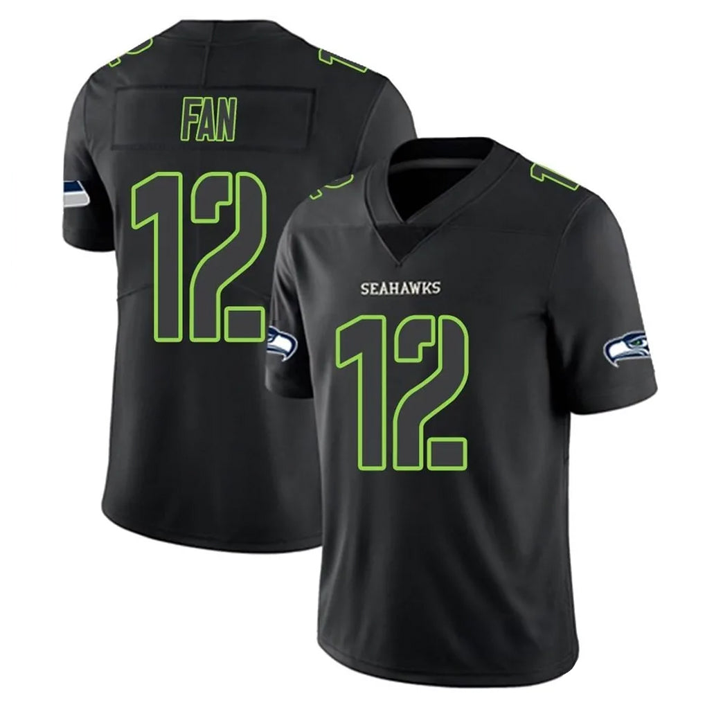 Tocy S.Seahawks #12 12th Fan Player Black Impact Limited Home Game Stitched Jerseys