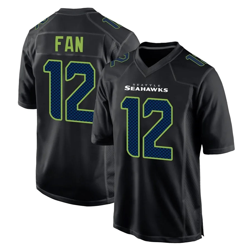 Tocy S.Seahawks #12 12th Fan Player Black Limited Fashion Home Game Stitched Jerseys
