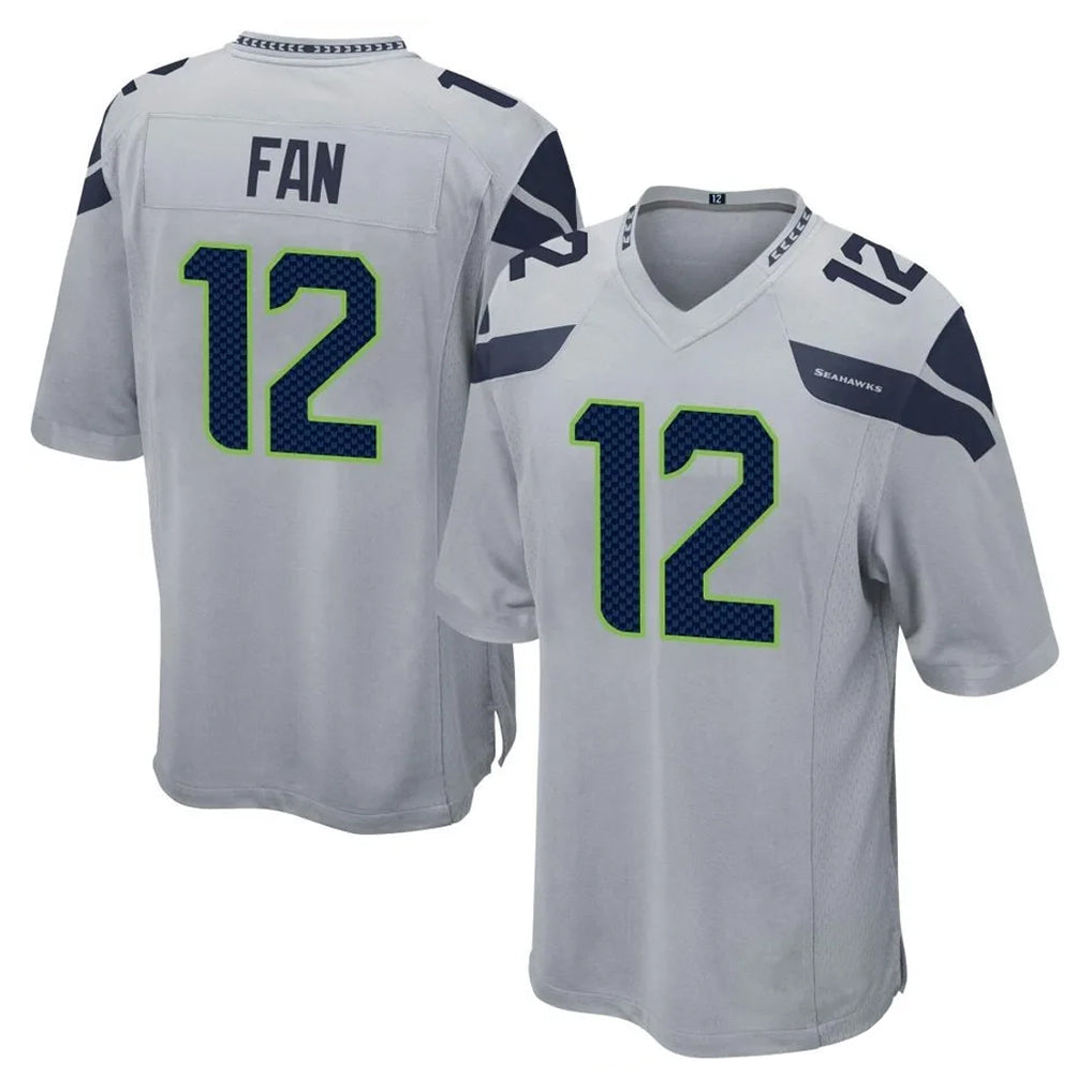 Tocy S.Seahawks #12 12th Fan Player Gray Home Game Stitched Jerseys