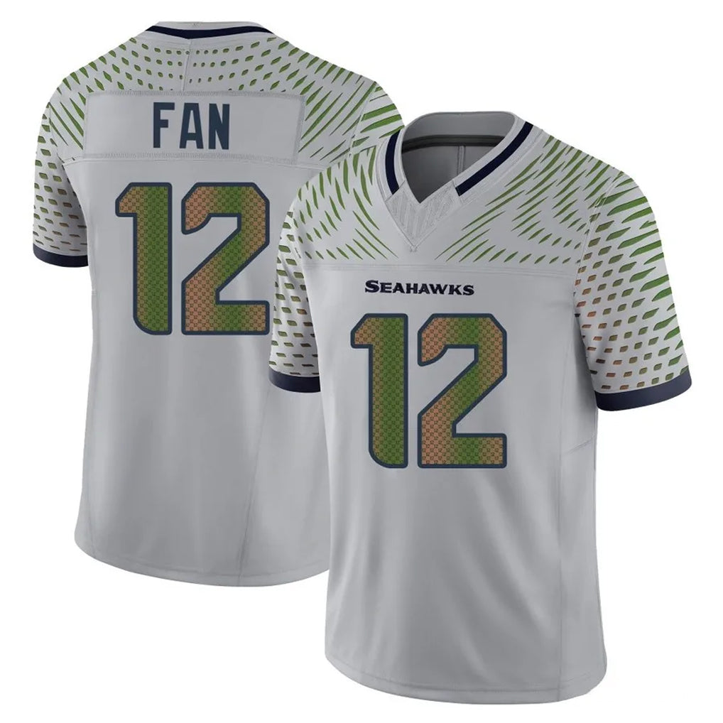 Tocy S.Seahawks #12 12th Fan Player Grey Limited 2025 Rivalries Collection Home Game Stitched Jerseys