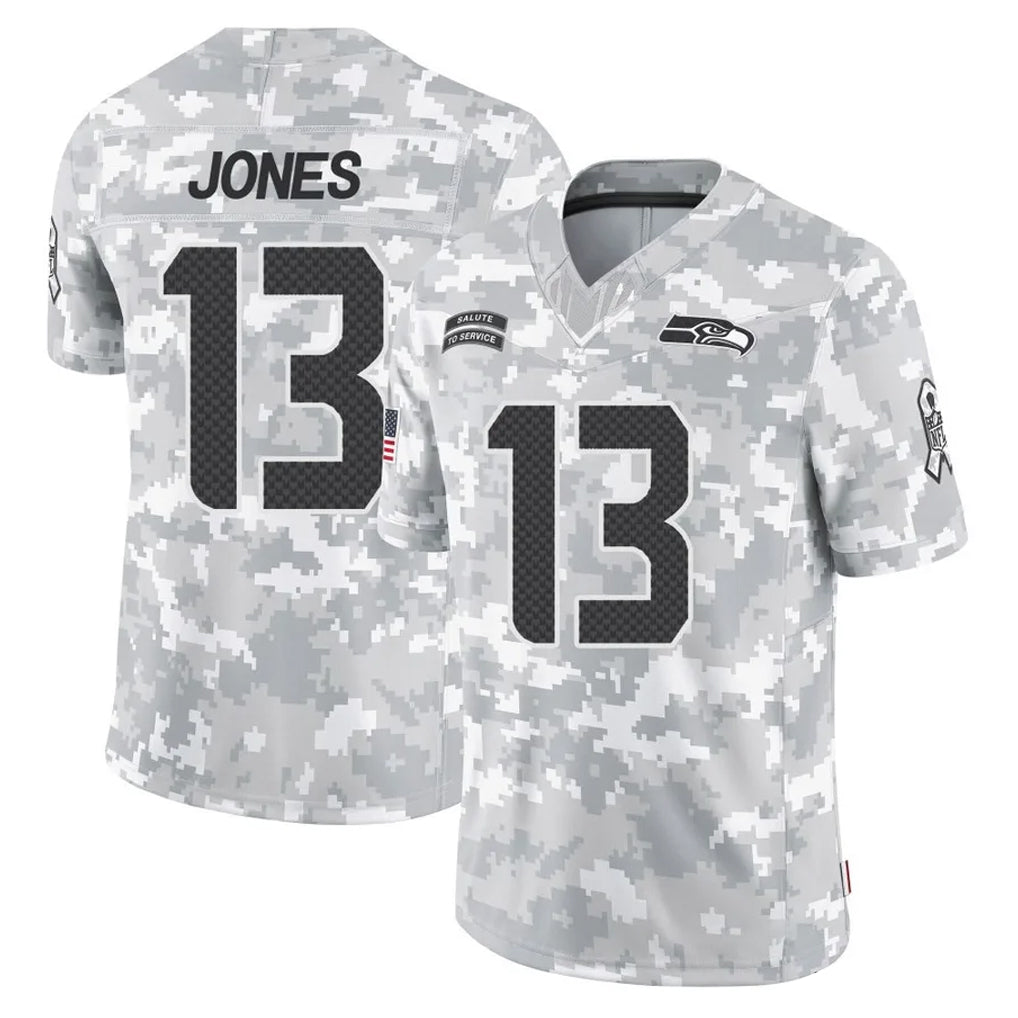 Tocy S.Seahawks #13 Ernest Jones IV Player Arctic Camo Limited Salute To Service Home Game Stitched Jerseys