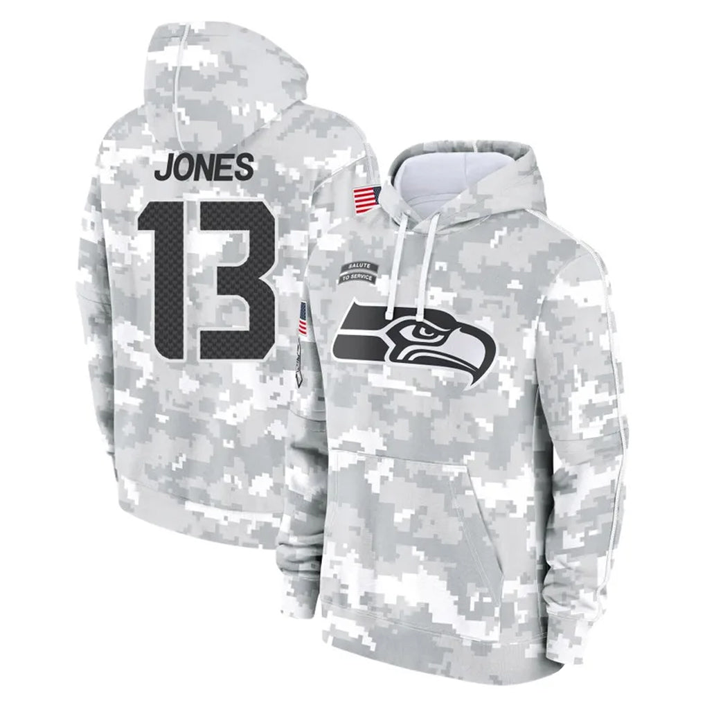 Tocy S.Seahawks #13 Ernest Jones IV Player Arctic Camo Limited Salute to Service Pullover Hoodies Game Stitched Jerseys