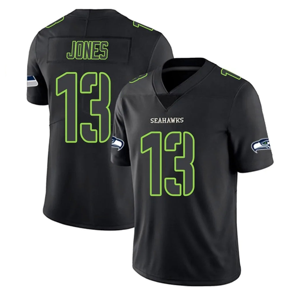 Tocy S.Seahawks #13 Ernest Jones IV Player Black Impact Limited Home Game Stitched Jerseys