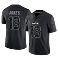Tocy S.Seahawks #13 Ernest Jones IV Player Black Limited Reflective Home Game Stitched Jerseys