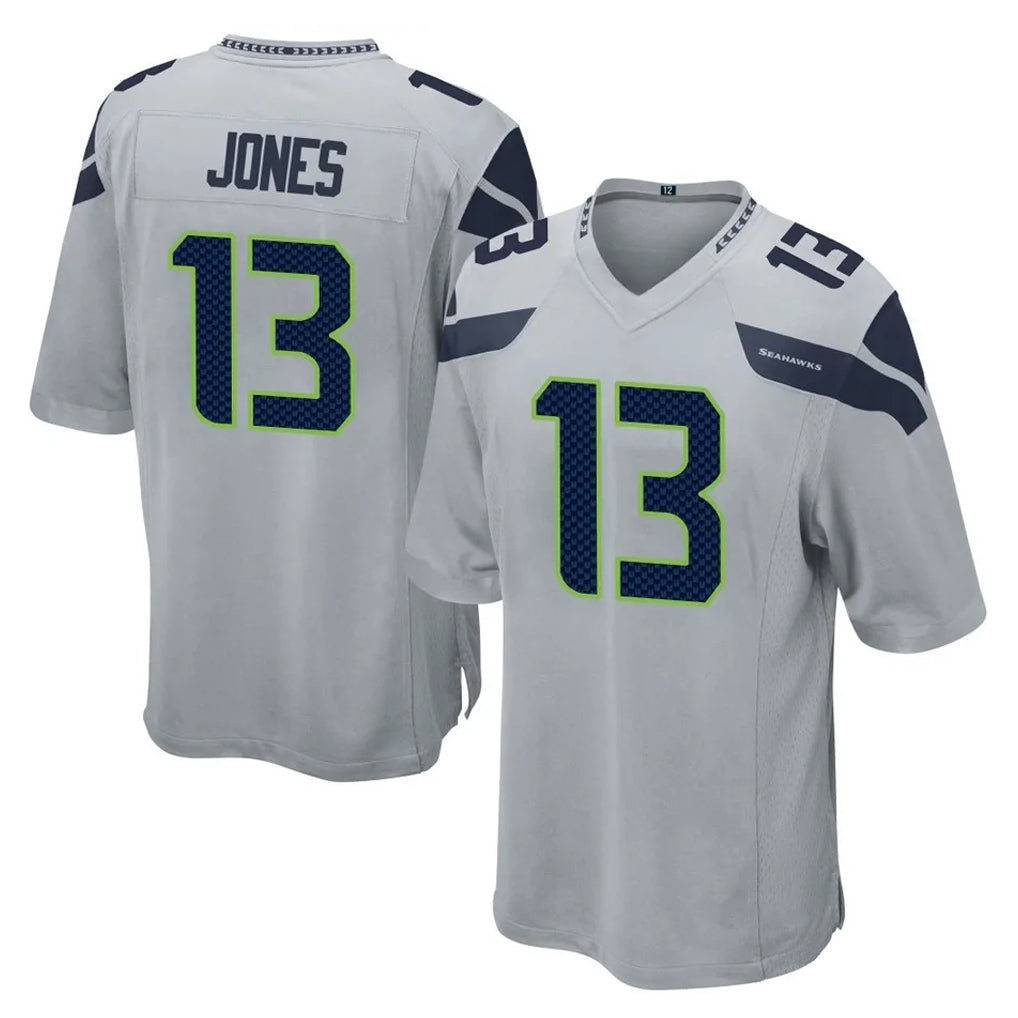 Tocy S.Seahawks #13 Ernest Jones IV Player Gray Home Game Stitched Jerseys