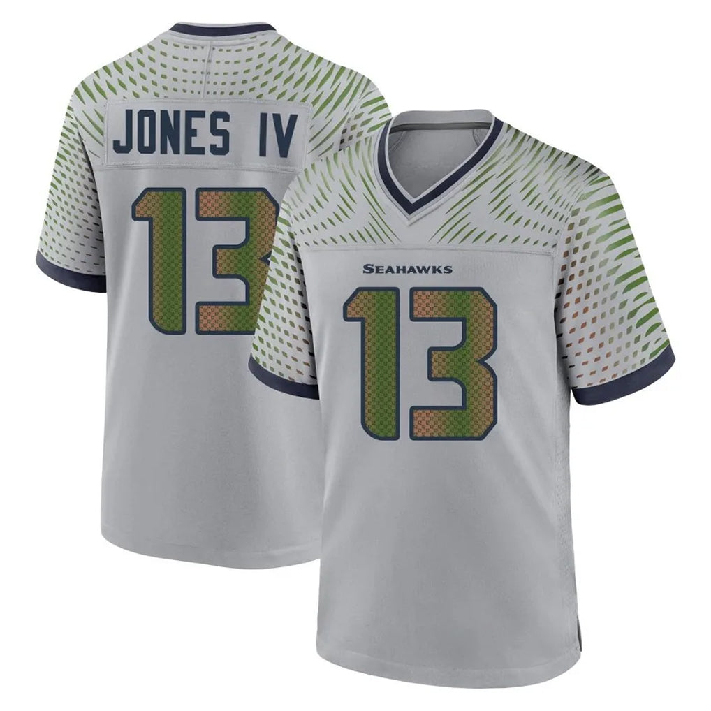 Tocy S.Seahawks #13 Ernest Jones IV Player Grey 2025 Rivalries Collection Home Game Stitched Jerseys