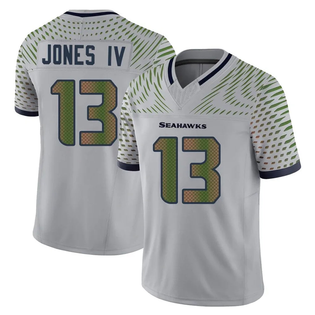 Tocy S.Seahawks #13 Ernest Jones IV Player Grey Limited 2025 Rivalries Collection Home Game Stitched Jerseys